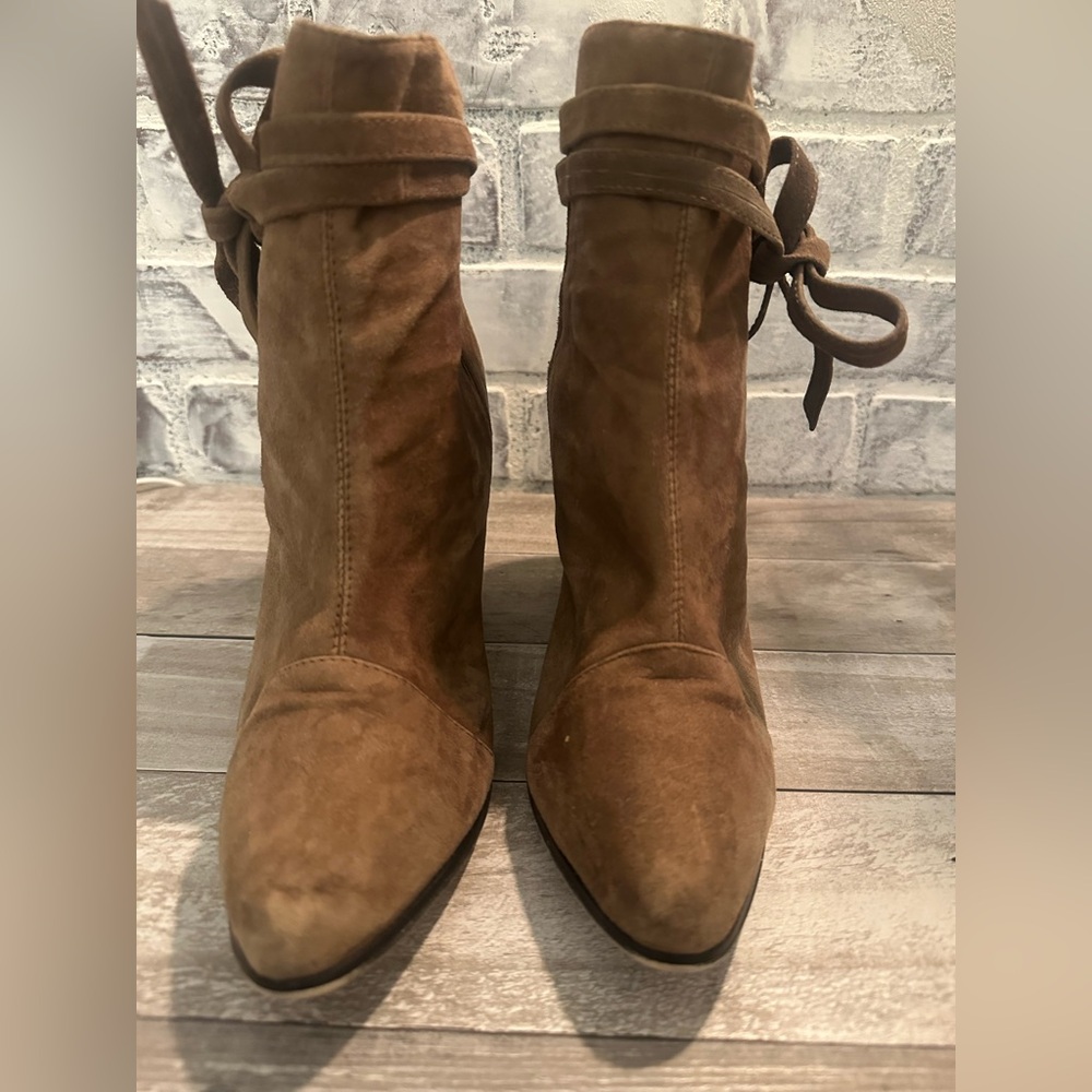 RAYE | Brown Suede Lace Ankle Elsa Bootie - Picture 5 of 12